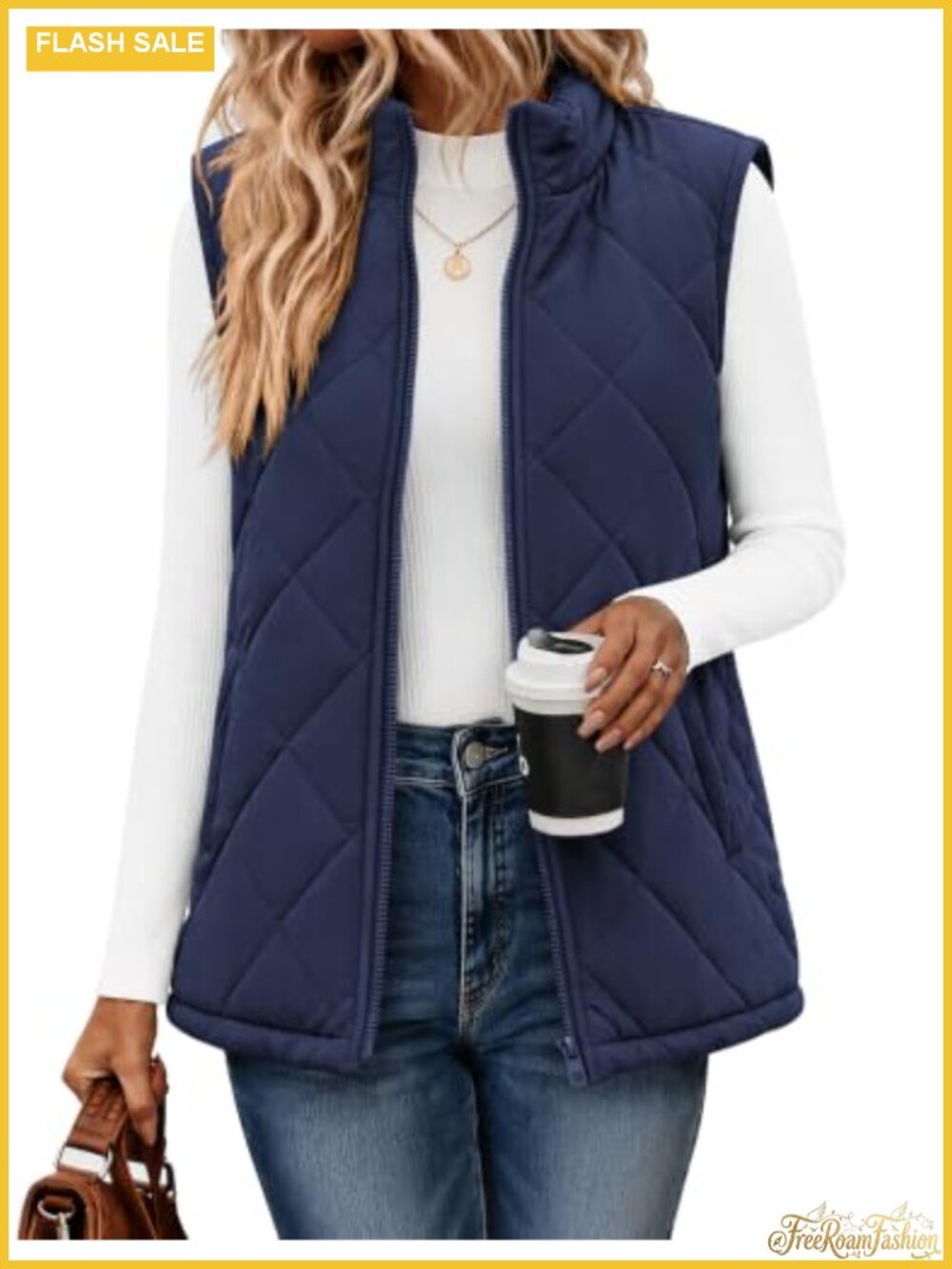 Zeagoo Womens Quilted Puffer Vest Zip Up Sleeveless Winter Coat